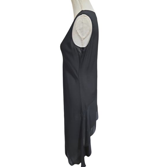 HARARI Black 100% Silk Asymmetrical Dress - Picture 7 of 8